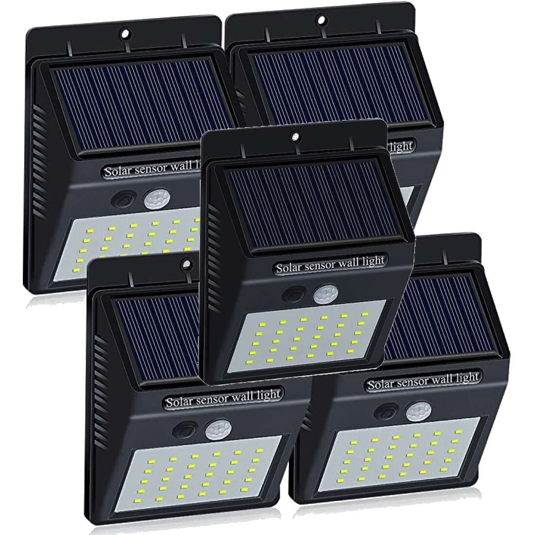 Set 5 Lampi Solare BRIGHT 30 LED cu Senzor de Miscare si Lumina 1 Mod ILUMINARE